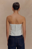 Zillah Strapless Cotton Top White