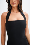 Amelita Suiting Halter Mini Dress Black