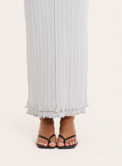 Grey Knitted Ribbed Maxi Dress
