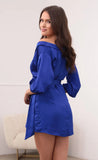 Off Shoulder Wrap Dress in Royal Blue