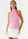 Keena Scarf Top Pink