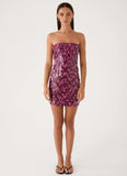 Seliora Sequin Mini Dress Plum