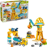 LEGO DUPLO Town 3 in 1 Construction Site and Vehicles Toys for Toddlers Pretend Play Set for Boys Girls Ages 3 Building Blocks for Fine Motor Skills Practice Gift for Birthdays 10476