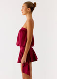 Forever Young Mini Dress Dark Cherry