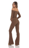 Knitted Flare Pants in Brown