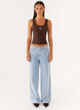 Keanna Low Rise Denim Jeans Sky