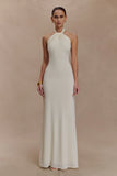 Elyna Slinky Halter Maxi Dress Ivory
