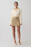 Gia Long Sleeve Satin Shirt Buttermilk