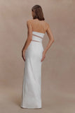 Paulina Cut Out Strapless Maxi Dress White