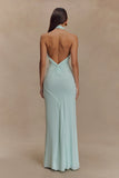 Elyna Slinky Halter Maxi Dress Lagoon