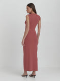 Dusty Red Jersey Midaxi Dress