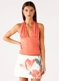 Avena Halter Top Coral