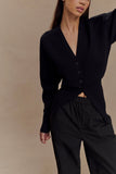 Alexia Buttoned Oversized Cardigan Black