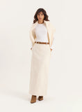 Cream Corduroy Skirt
