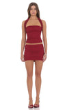 Lace Mini Skirt in Red