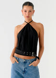 Mason Halter Neck Top Black