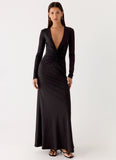 Palm Haze Maxi Dress Black