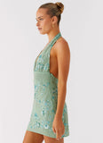 Monet Beaded Mini Dress Mint