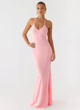 Jolin Halter Maxi Dress Baby Pink