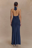 Louisiana Halter Maxi Dress Navy