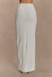 Alma High Waist Maxi Skirt White