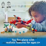 LEGO City Fire Rescue Plane Toy for Kids and Fans of Firefighter Toys Fun Birthday Gift Idea for Boys and Girls Ages 6 who Love Airplane Toys and Imaginative Play Includes 3 Minifigures 60413