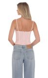 Bow Mesh Bustier in Pink