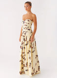 Rhea Ruched Maxi Dress Buttercream Bliss