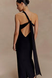 Philippa Knotted Crepe Maxi Dress Black