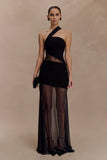 Vashti Cut Out Mesh Maxi Dress Black