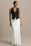 Lilah Cream Satin Maxi Skirt