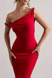 Lita Red Twisted Asymmetric Maxi Dress