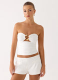 Doja Strapless Top White