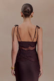 Nina Satin And Lace Camisole Chocolate