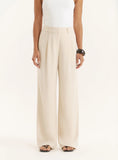 Cream Tailored Wide Leg Trousers