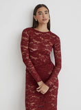 Burgundy Lace Long Sleeve Top