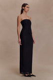 Gemma Strapless Mesh Maxi Dress Black
