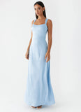 Odette Satin Maxi Dress Blue