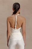 Bianca Satin Halter Top Ivory