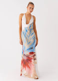 Stars Align Cowl Maxi Dress White Sea Bloom