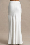 Lilah Cream Satin Maxi Skirt