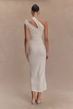 Anastasia One Shoulder Modal Midi Dress Ivory