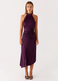 Casta Halterneck Midi Dress Plum