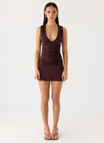 Cherry Sky Mini Dress Chocolate