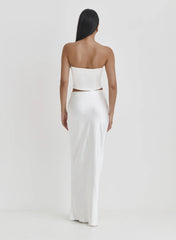 White Satin Maxi Skirt