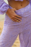 Fantini Lilac Broidery Wide Leg Trousers