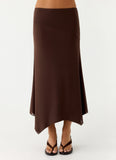 Kerrie Hanky Midi Skirt Chocolate