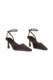 Marley Satin Pointed Heel Chocolate