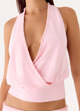 Pinki Beaded Halter Top Pink
