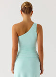Ravi One Shoulder Top Aqua